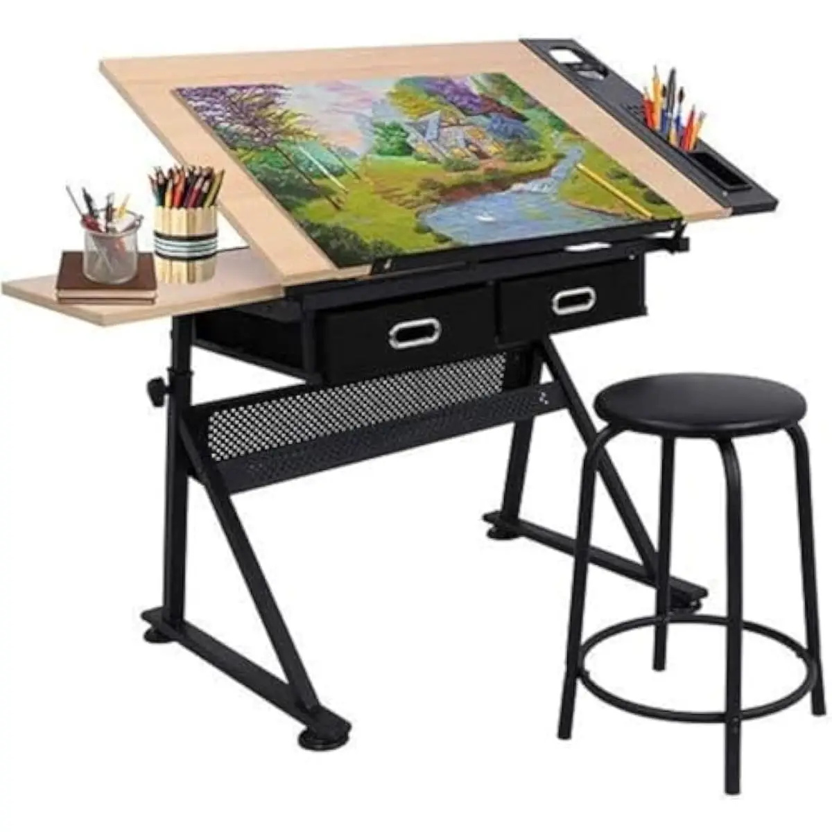 Tops - Adjustable Drafting Desk with Tilting Wood