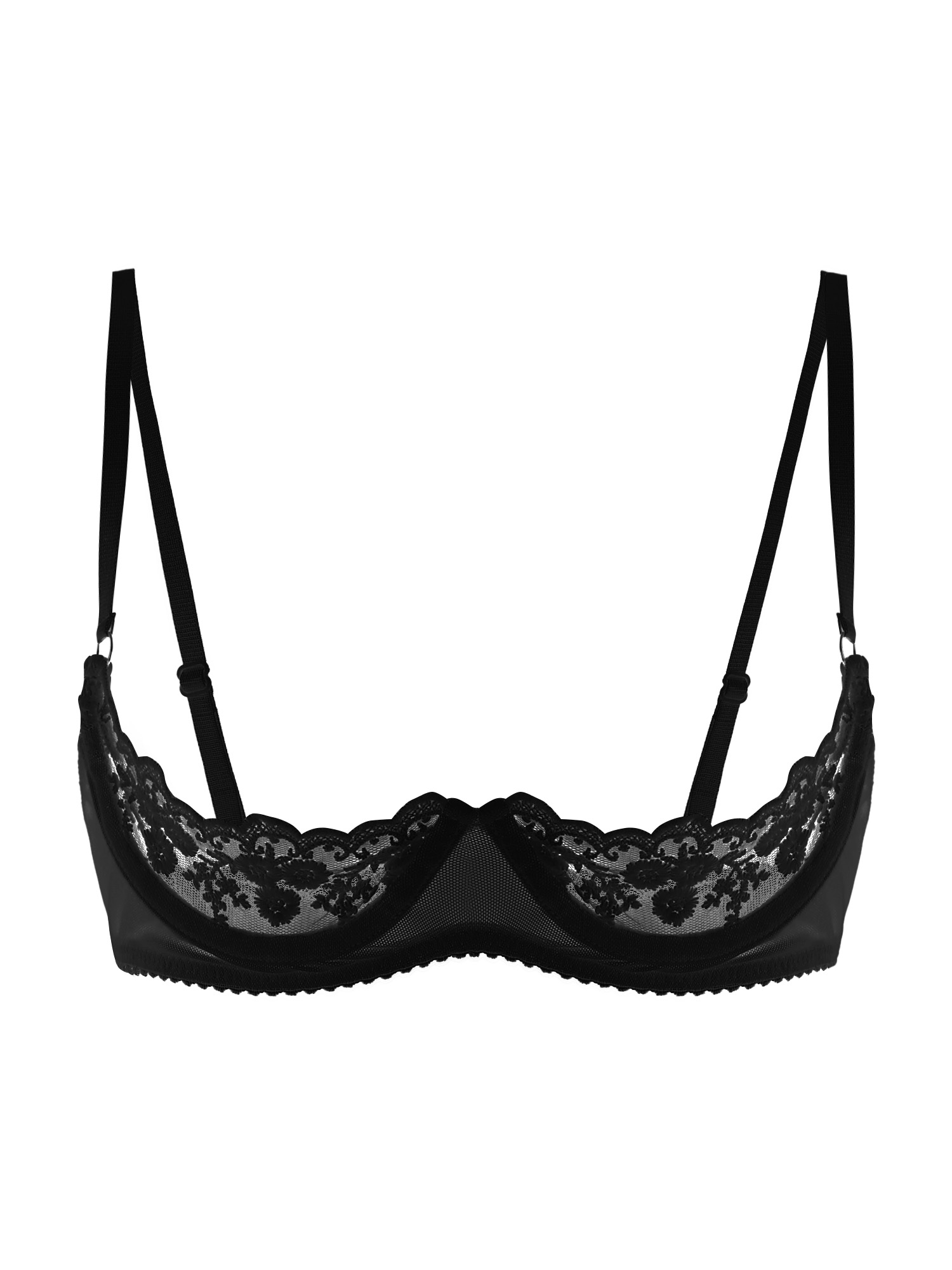 Lingerie - Women Sexy Open Cups Bra Sheer