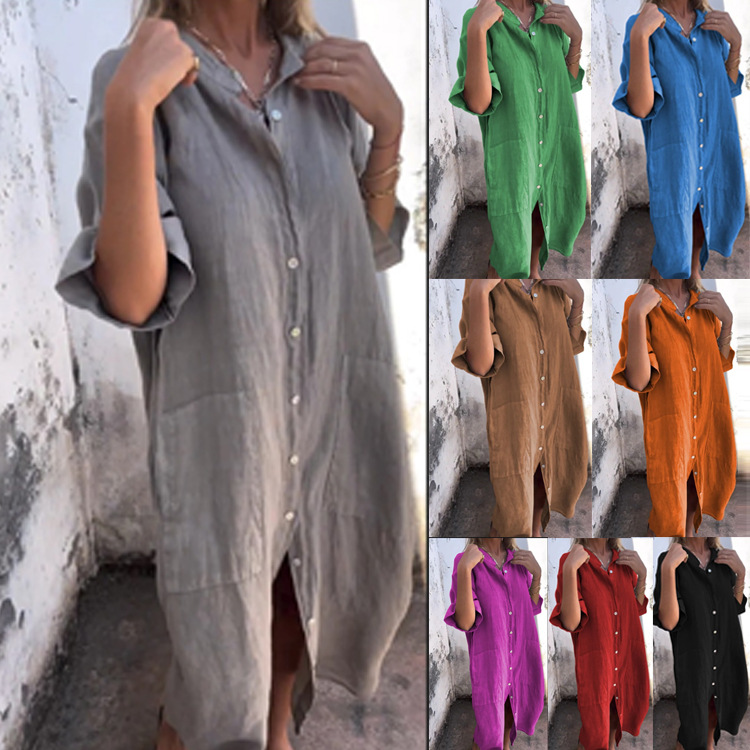 Casual Loose Linen Shirt Dress - 2026 Women's Old Money Shirt Dress