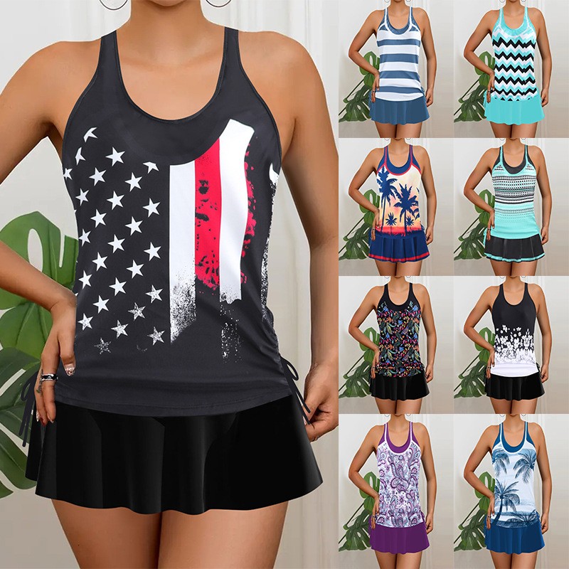 Skirts - Tankini Woman Bikini Sleeveless Tank Top