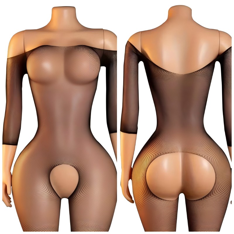 Lingerie - Sexy Crotchless Tights Women High Fishnet