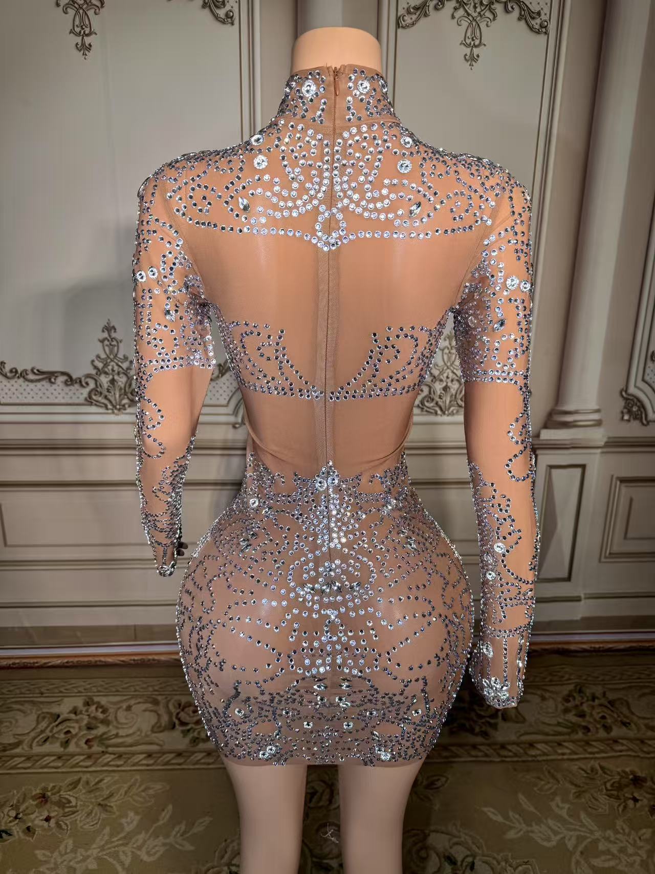 Sparkly Rhinestone Club Party Dress - ZD Sparkly Rhinestone Mini Dress Sexy