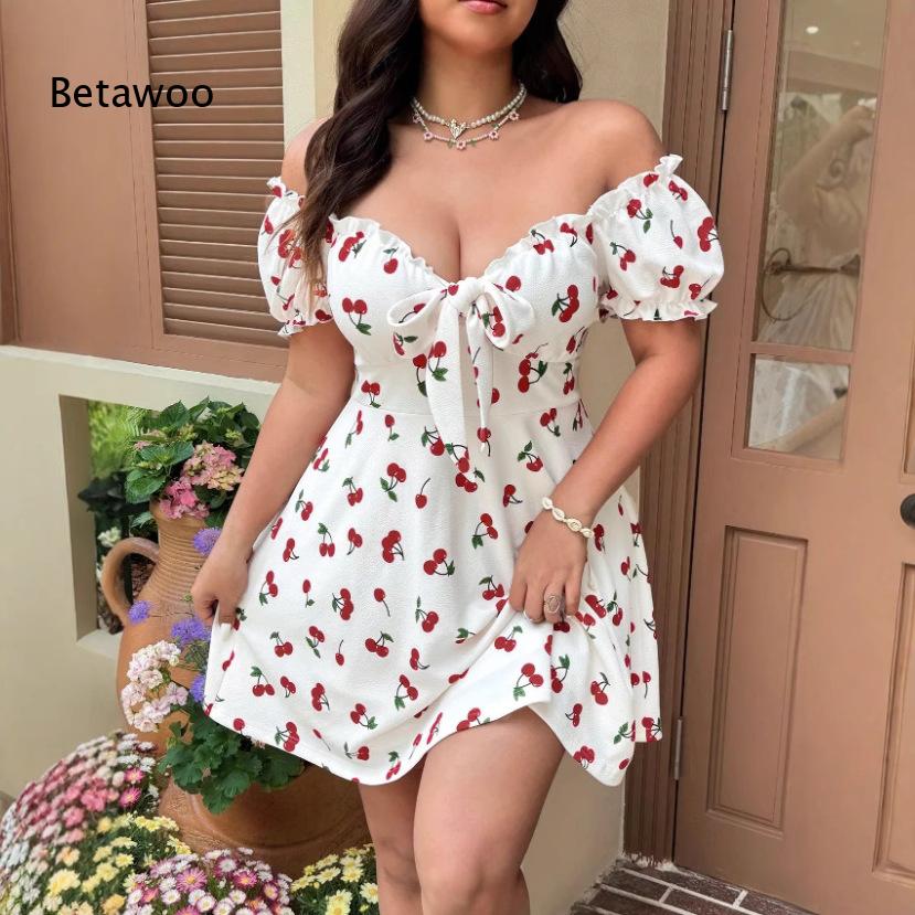 Off Shoulder Puff Sleeve Sundress - Women's Off Shoulder Floral Print Mini