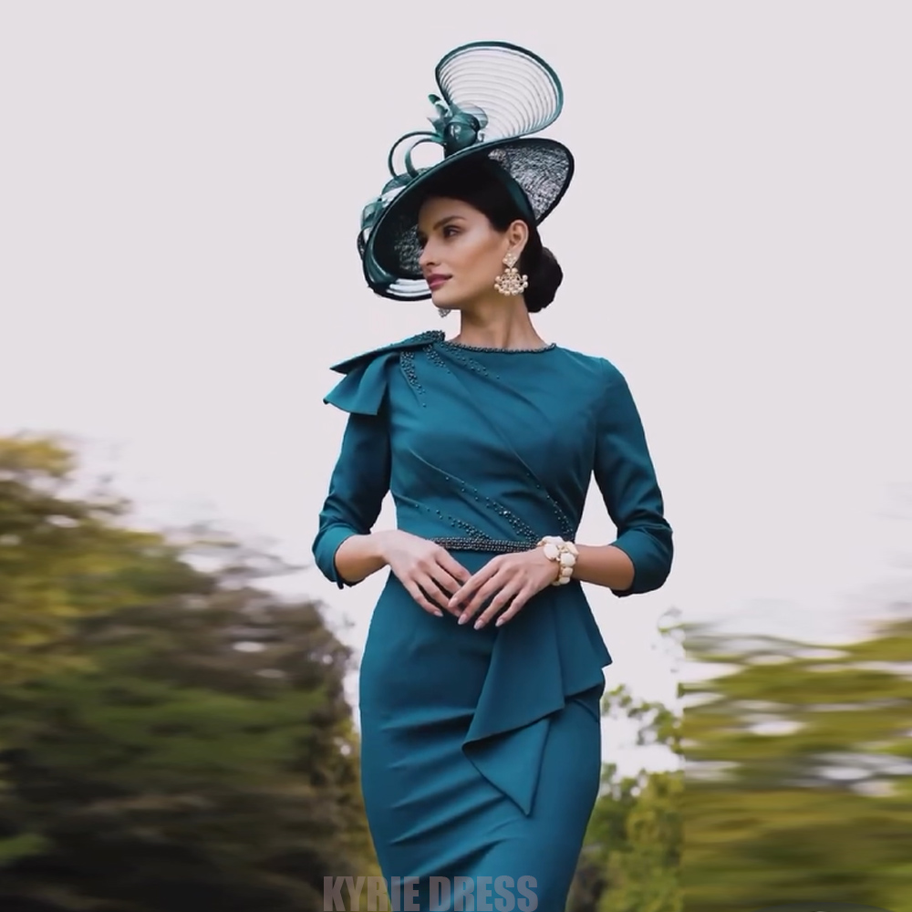 Elegant Satin Evening Gown Split - Elegant Mother of The Bride Dress