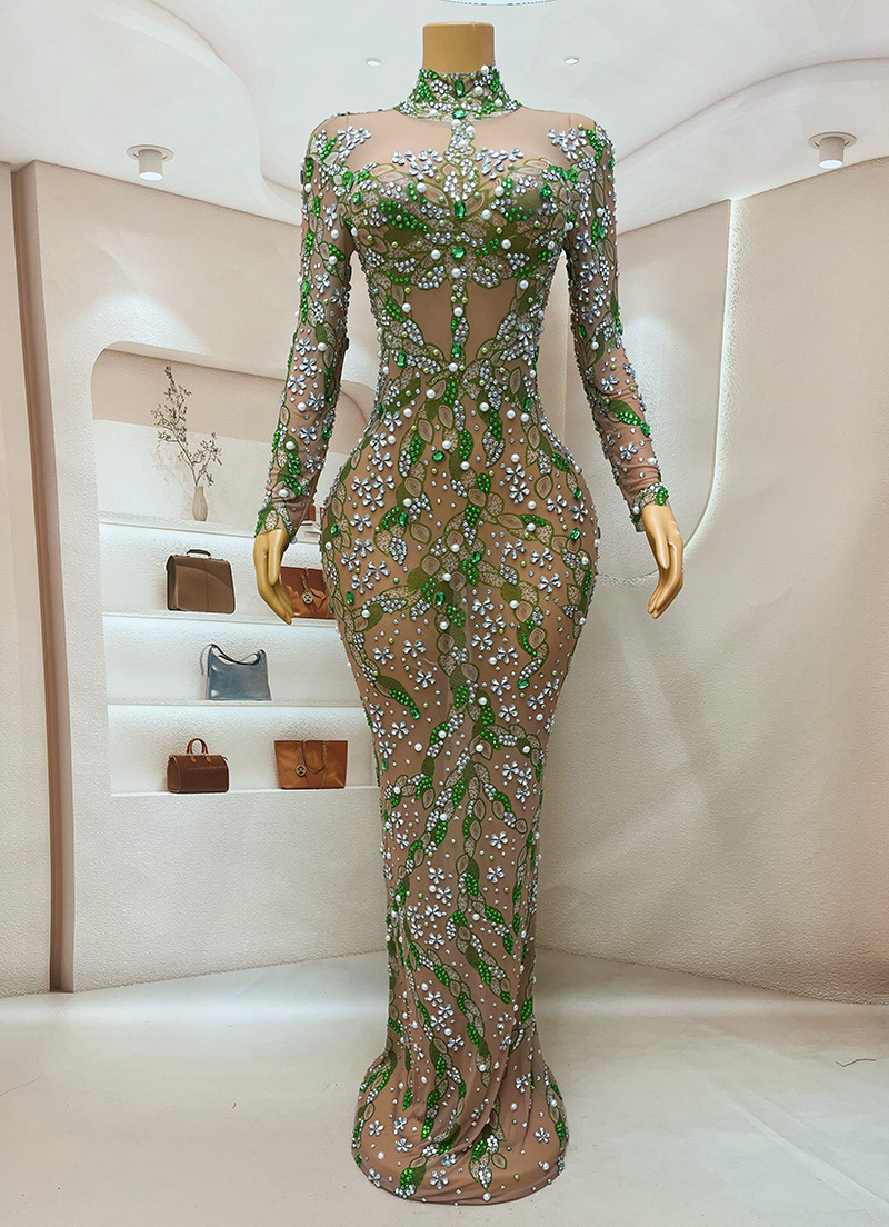 Sparkly Rhinestone Club Party Dress - A stunning evening gown Long Dress