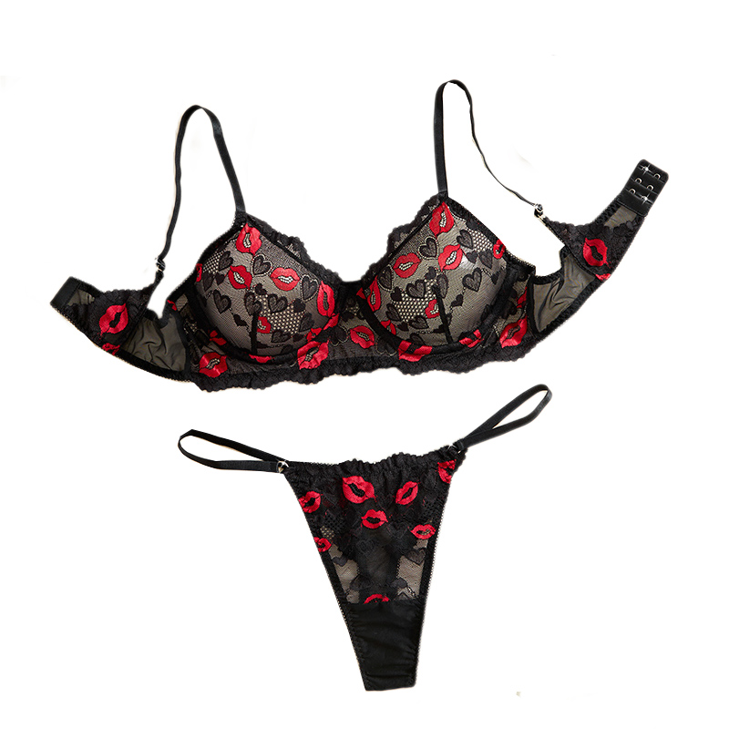Lingerie - Transparent Lace Underwear Sexy Lingerie Set