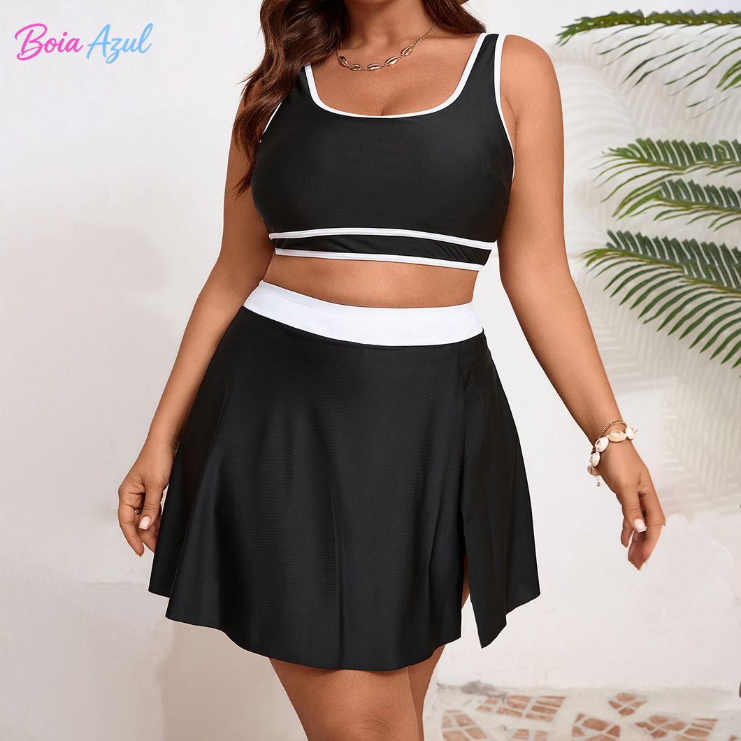 Dresses - Plus size black and white contrast
