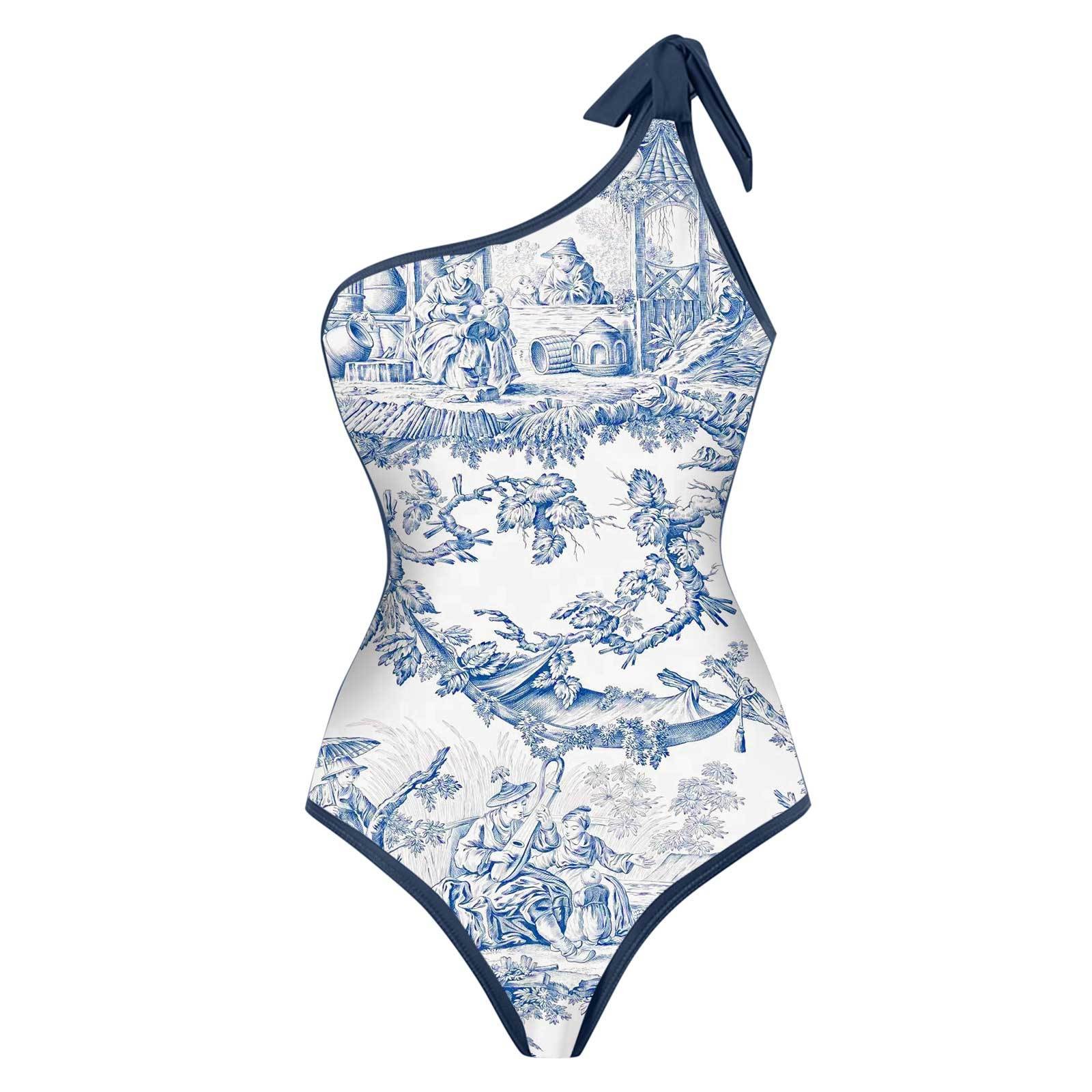 Skirts - Woman Bikini Tankini Blue And White