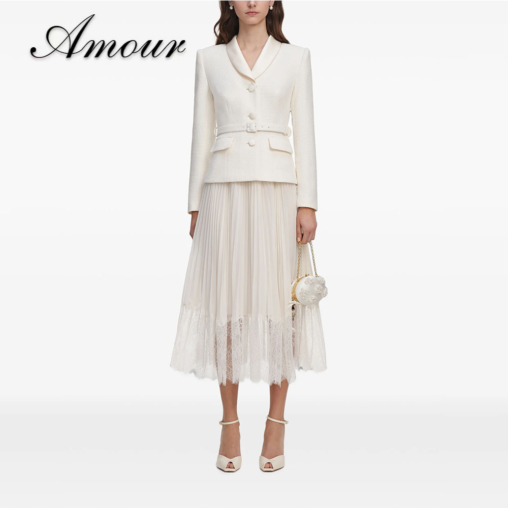 Tweed Two Piece Blazer Dress - Amour Customized Two‑Piece Formal Suit Set