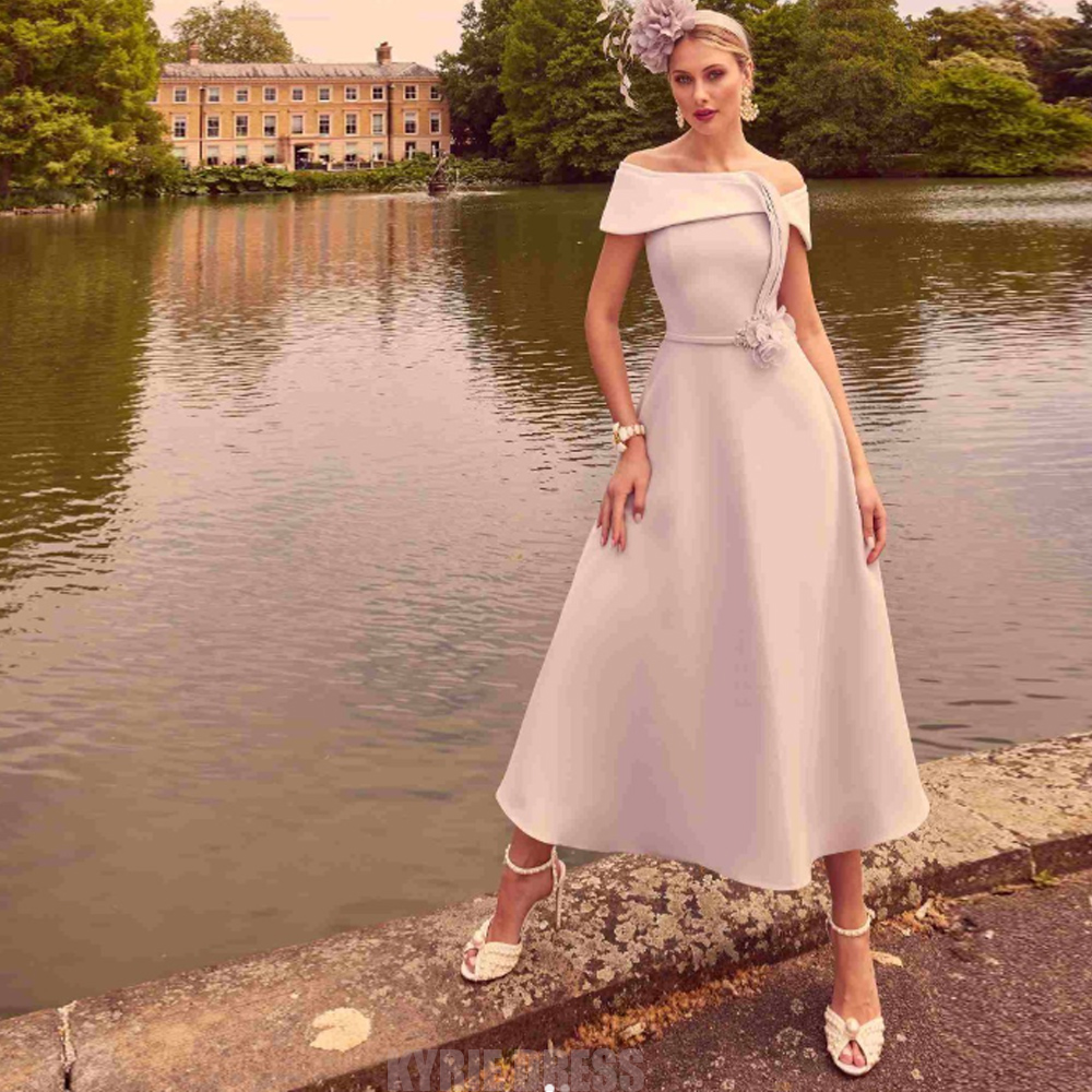 Elegant Satin Evening Gown Split - Elegant Mother of The Bride Dress