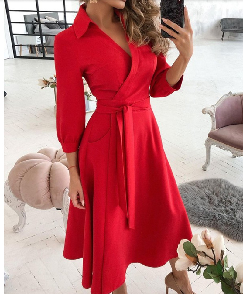 French Vintage Floral Midi Dress - Women Print Dress Sexy V-Neck Bat