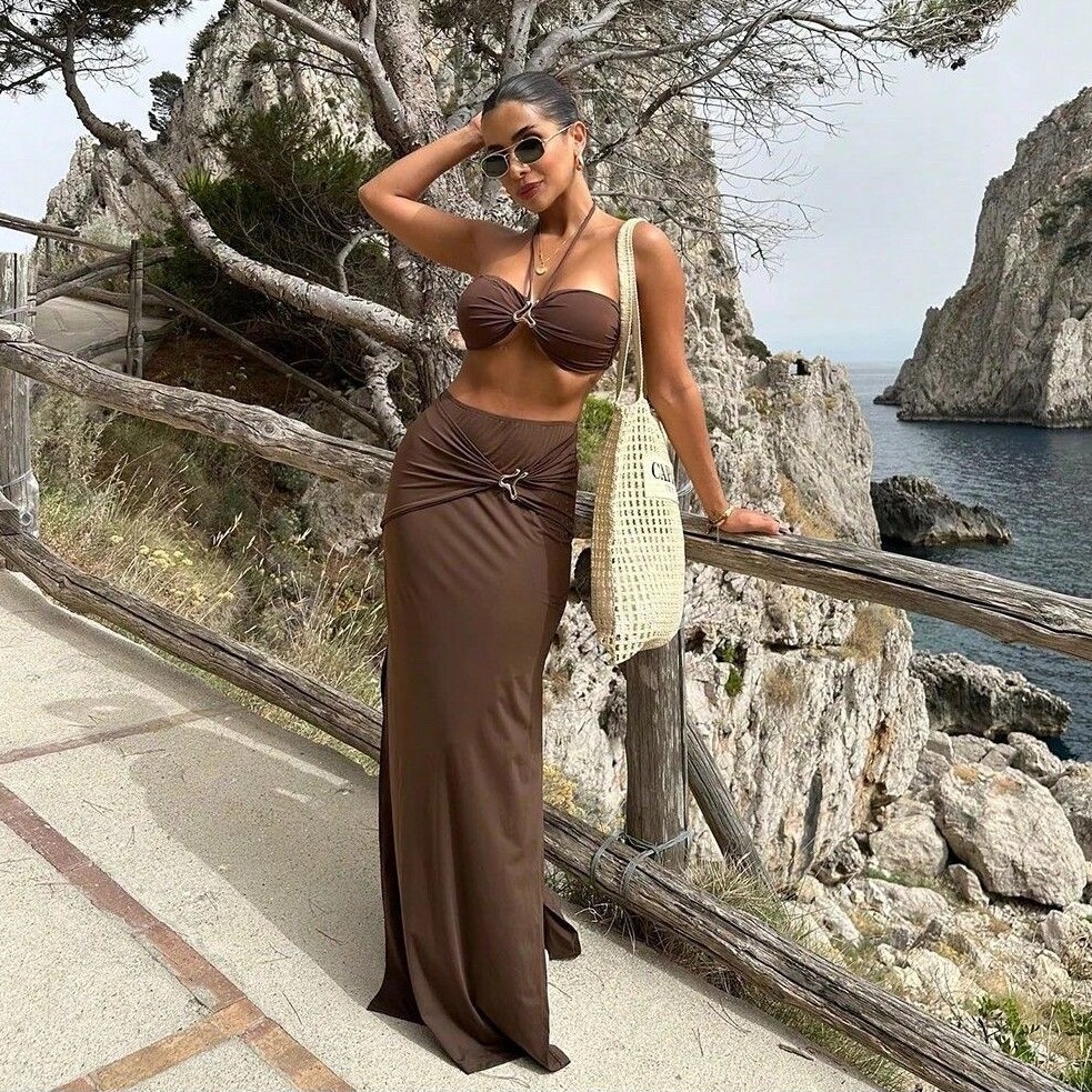 Swimwear - Women Sleeveless Tankini Bikini Halter Neck