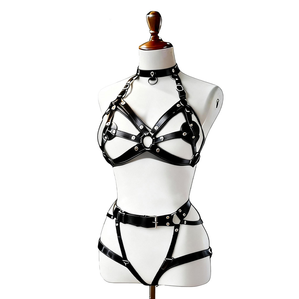 Lingerie - Women Sexy Leather Lingerie Body Harness