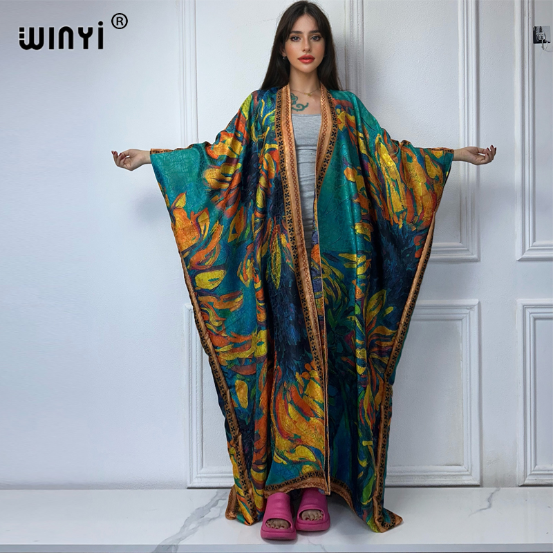 Boho Summer Beach Maxi Dress - WINYI high quality boho print open