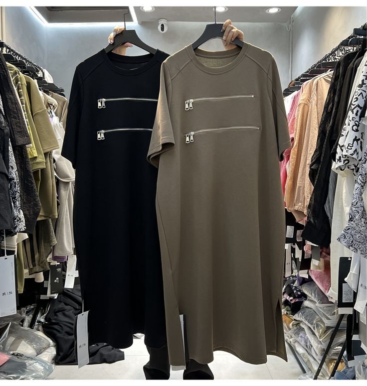 Korean Style A Line Shirt Dress - plus Size Women's Loose Short Sleeve