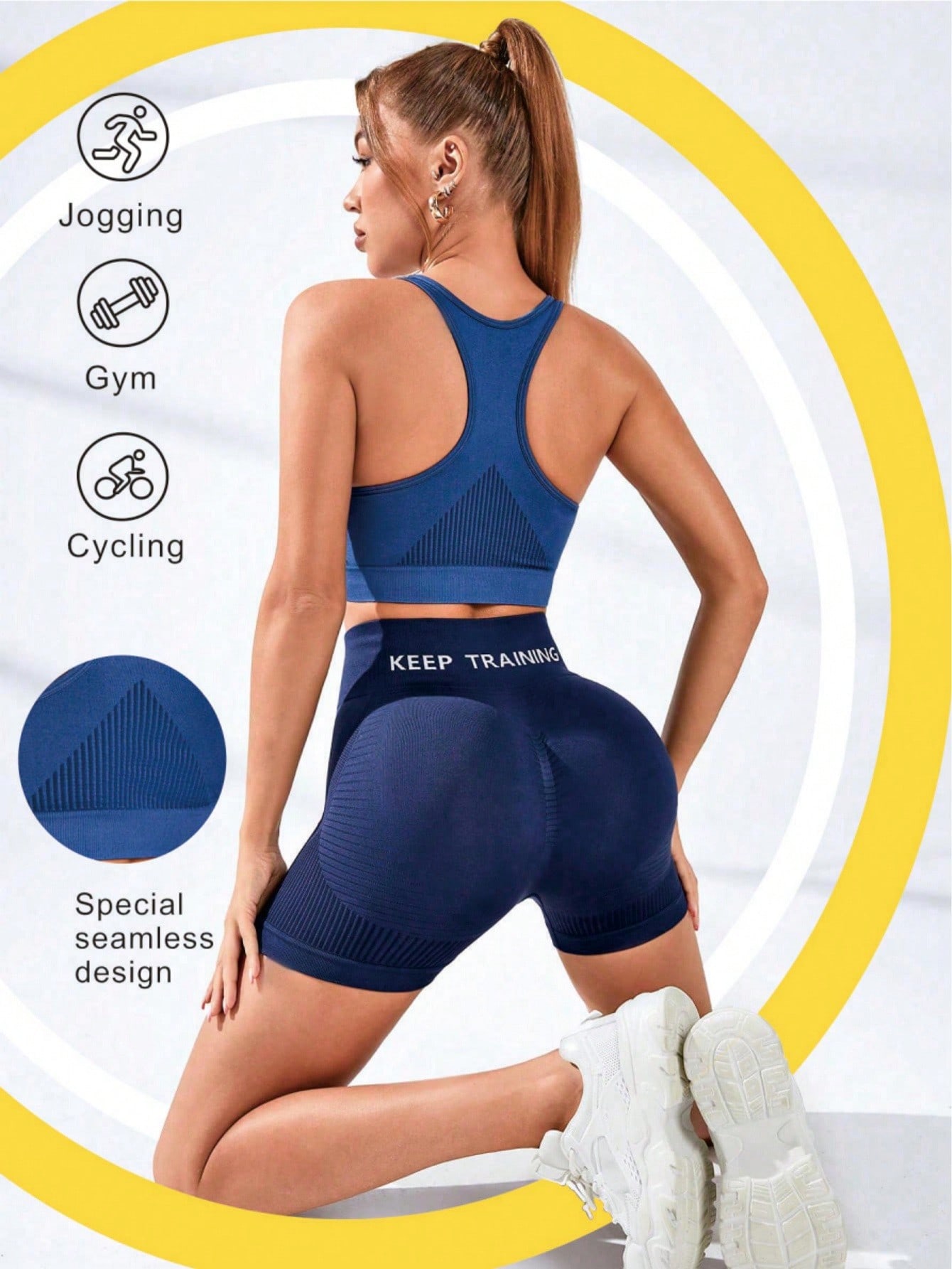 Women's Racerback Sports Bra S - Seamless Ribbed Workout Tank Top ulasan dan harga
