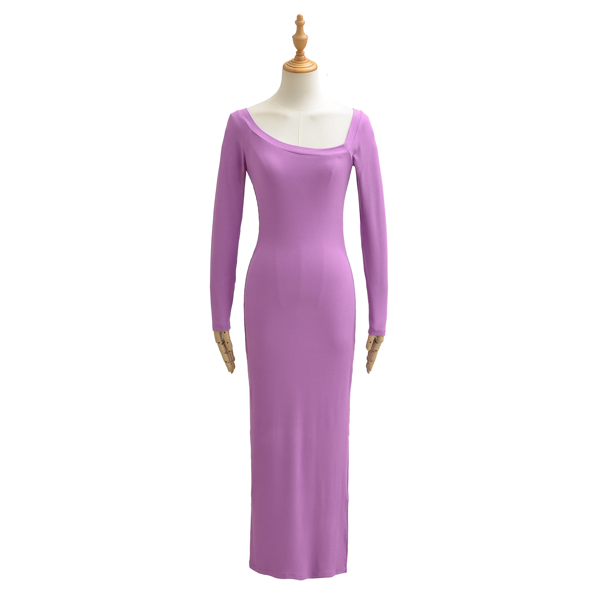 Ribbed Dress For Women Square  - Bodycon Long Sleeve Ribbed Dress ulasan dan harga
