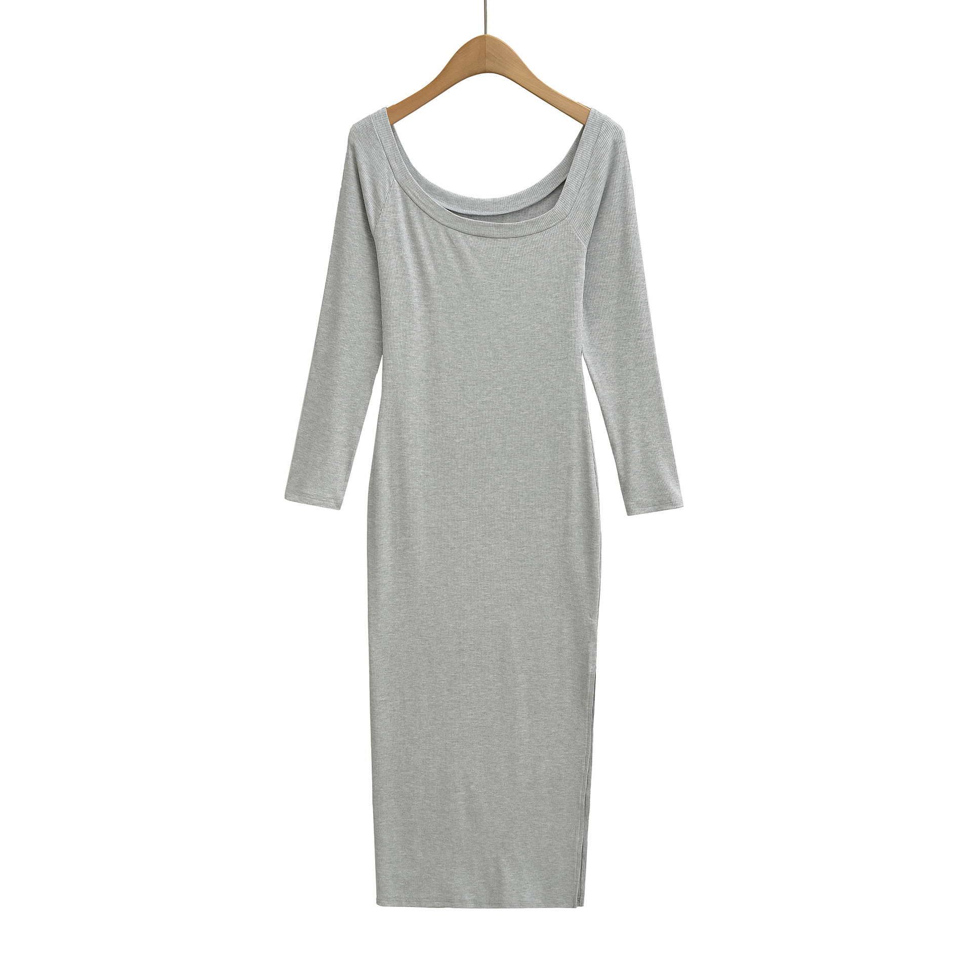 Ribbed Dress For Women Square  - Bodycon Long Sleeve Ribbed Dress ulasan dan harga