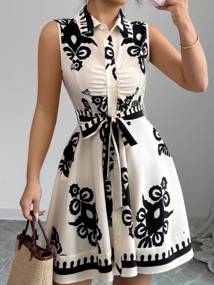 Summer New Fashion Casual Dres - French Vintage Floral Midi Dress ulasan dan harga