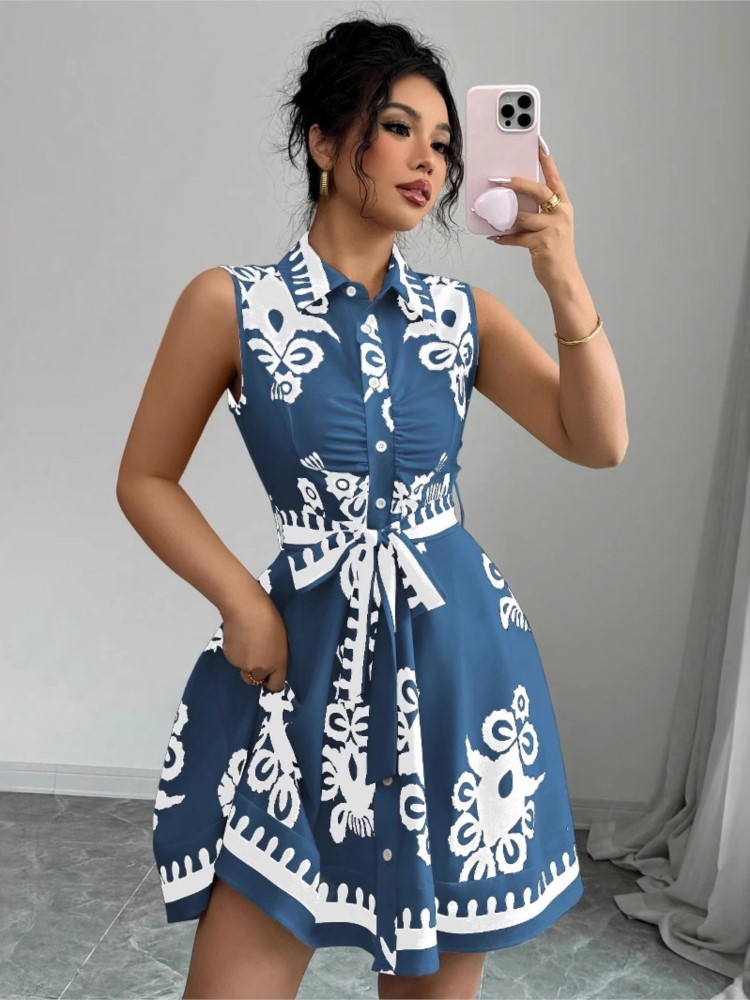 Summer New Fashion Casual Dres - French Vintage Floral Midi Dress ulasan dan harga