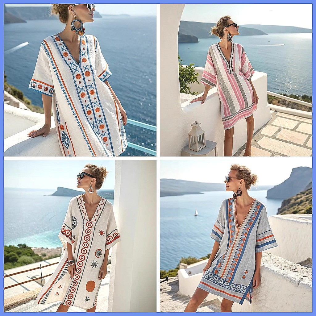 Women's 2025 Summer V-Neck Flo - Dresses ulasan dan harga
