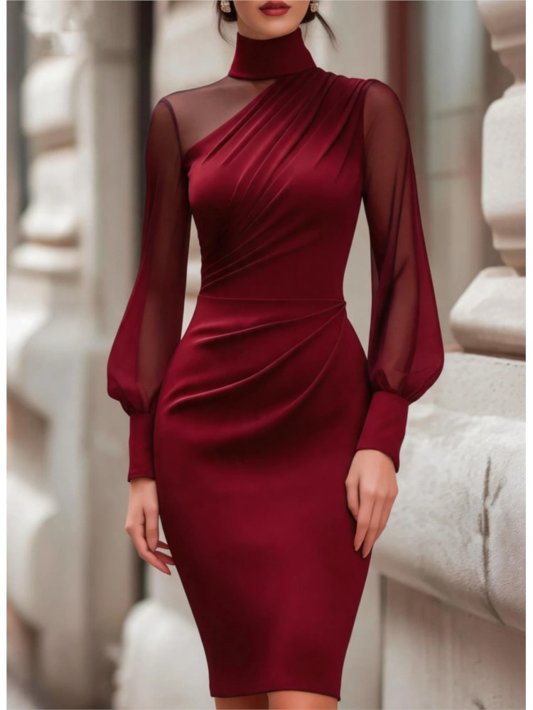 New Fashionable Mesh Sheer Lon - Sexy Mesh Sheer Bodycon Dress ulasan dan harga