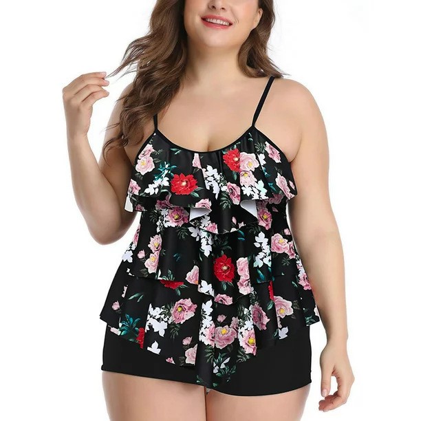 Tankini Woman Bikini Floral Pr - Tops ulasan dan harga