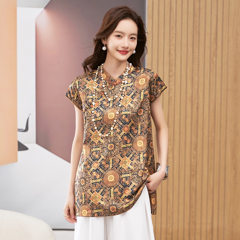 Women's Blouse Short Sleeve Ro - Blouses ulasan dan harga