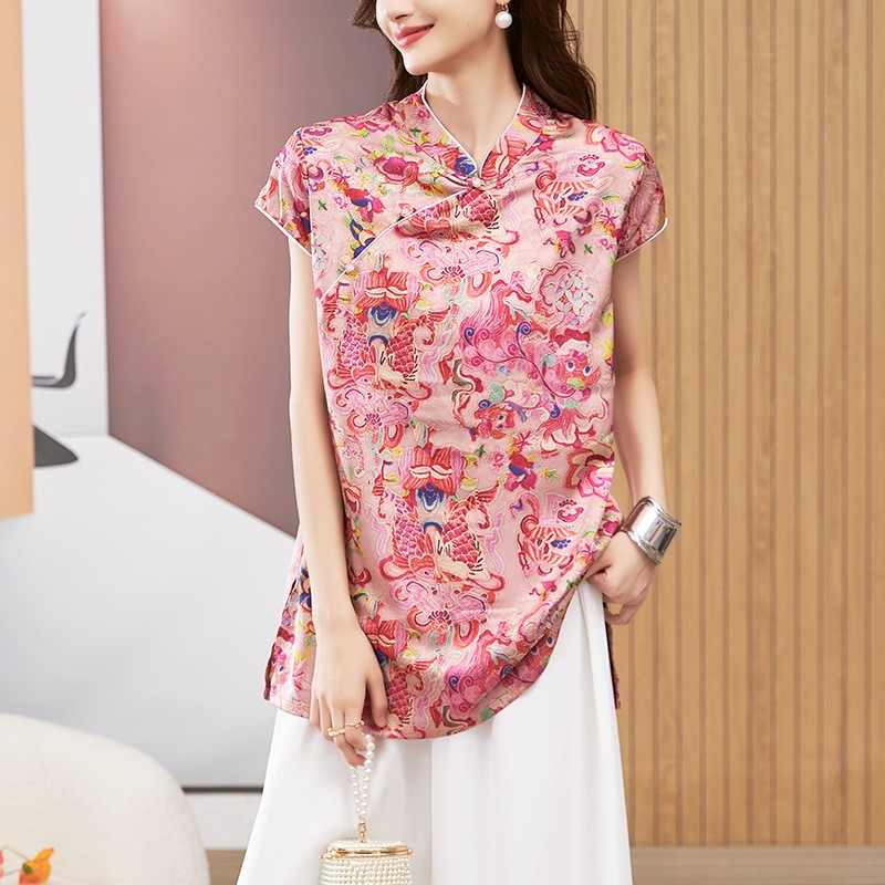 Women's Blouse Short Sleeve Ro - Blouses ulasan dan harga