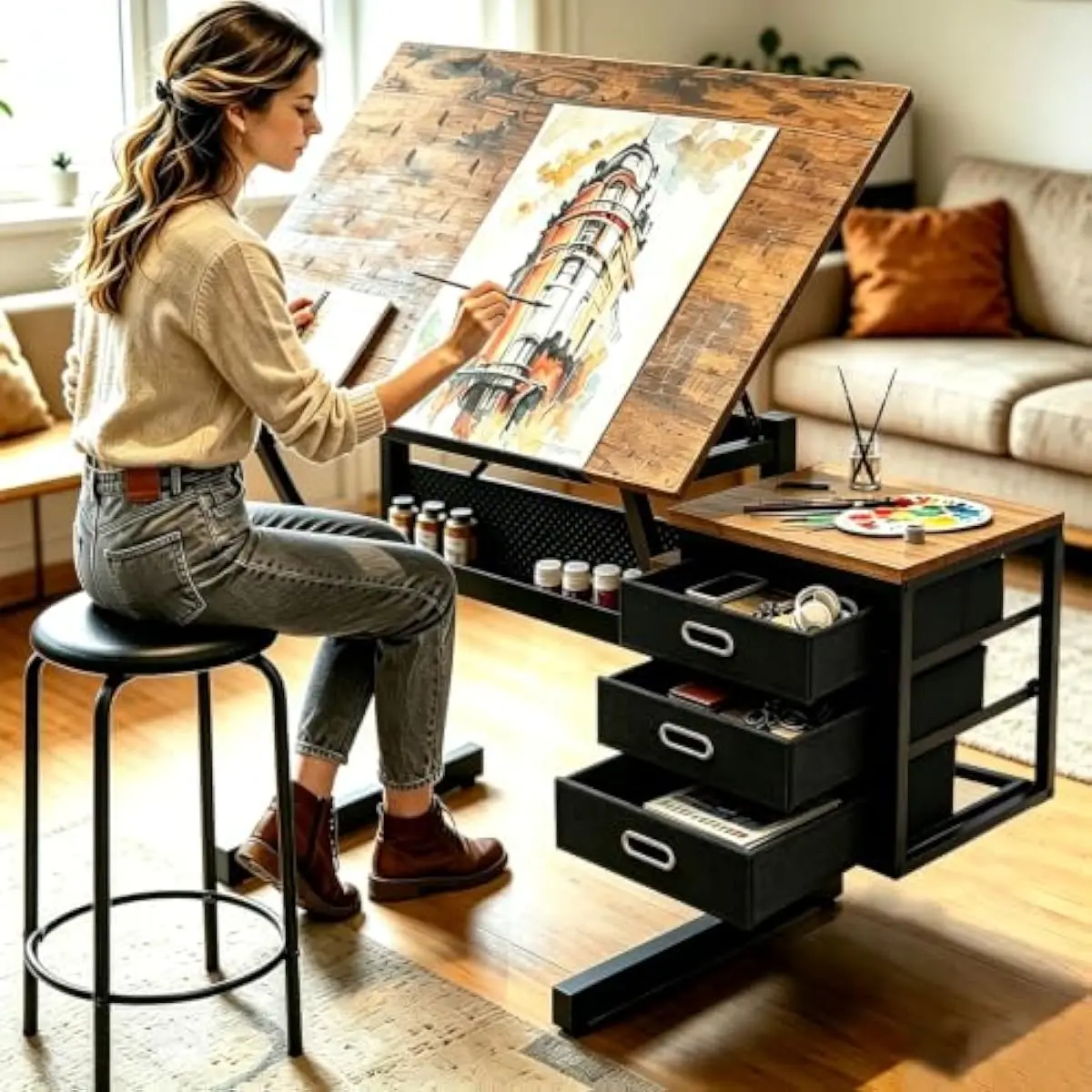 Drafting Desk with Adjustable  - Tops ulasan dan harga