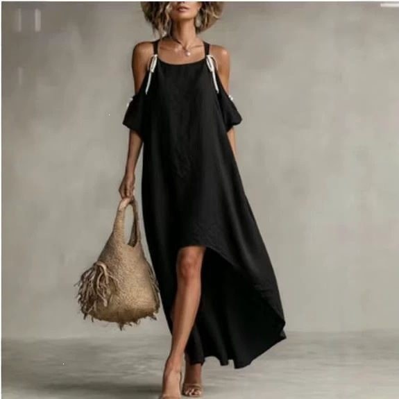 Summer Woman Dress Puff Sleeve - Off Shoulder Puff Sleeve Sundress ulasan dan harga