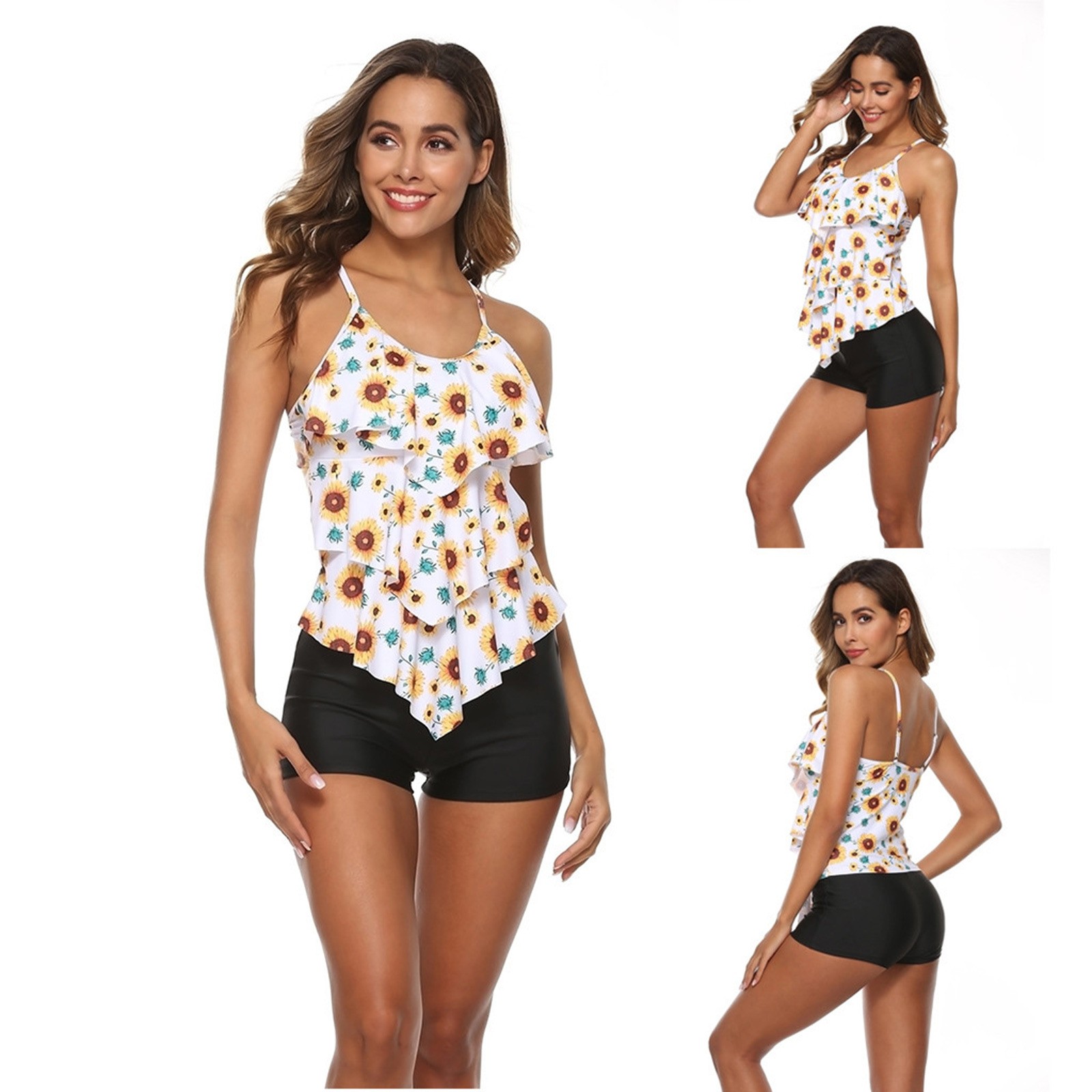 Woman Bikini Floral Print Tank - Tops ulasan dan harga