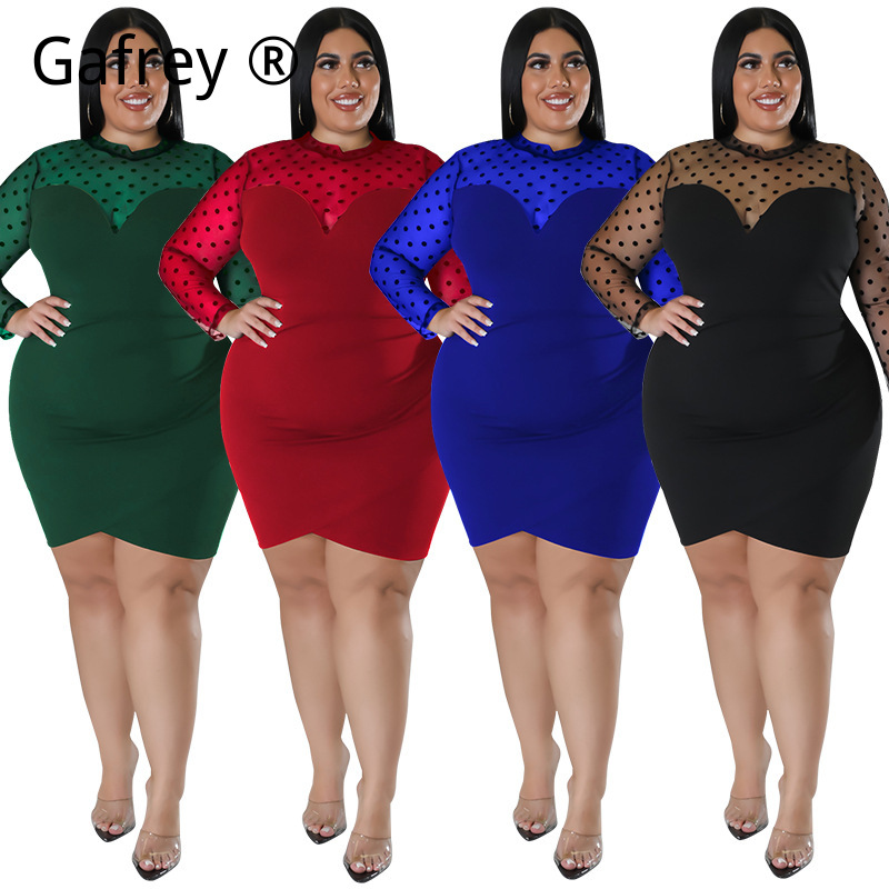 XXL 3XL 4XL 5XL Plus Size Wome - Sexy Mesh Sheer Bodycon Dress ulasan dan harga