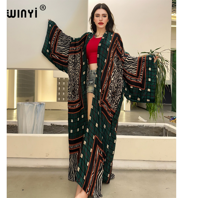 WINYI kimono sexy summer 2025  - Boho Summer Beach Maxi Dress ulasan dan harga