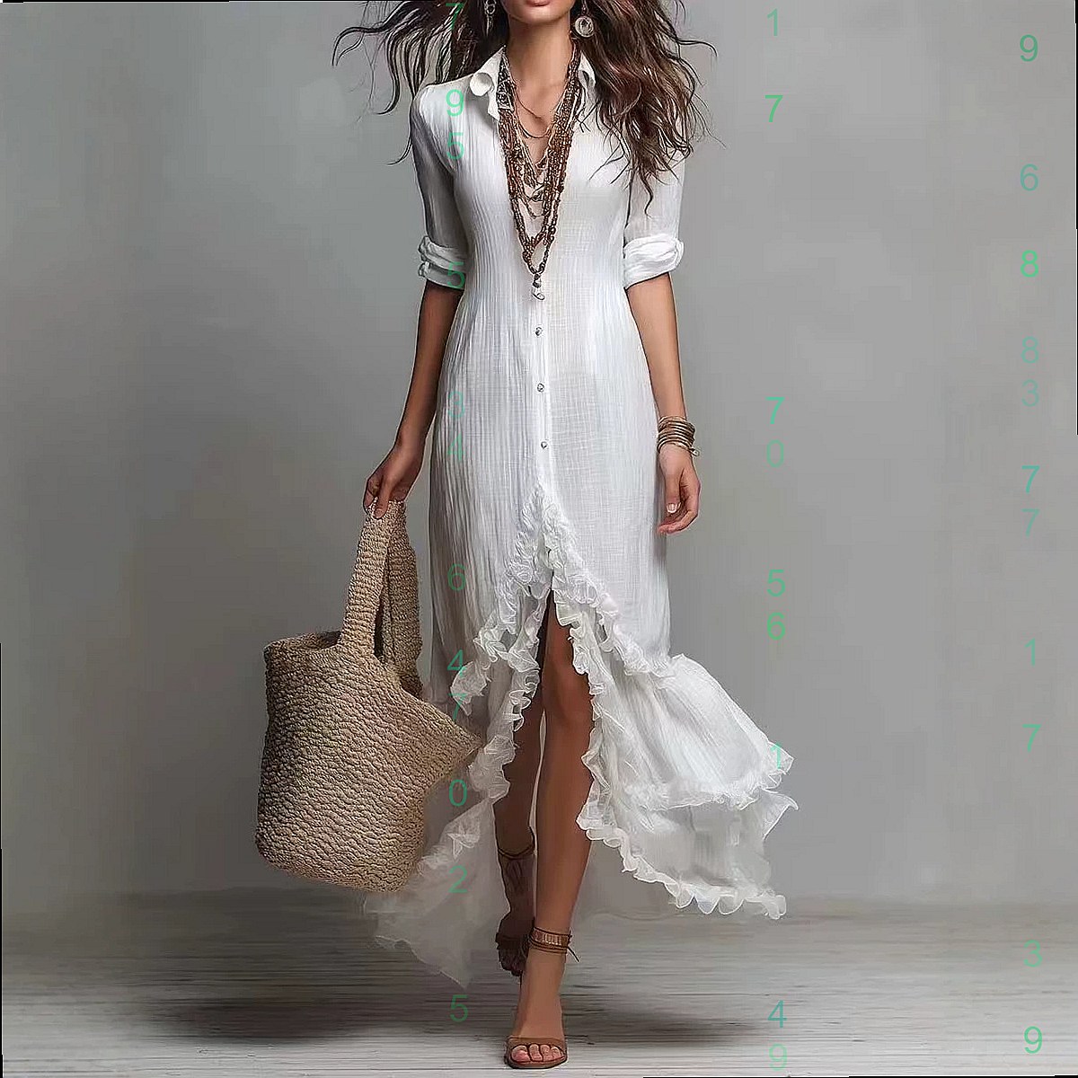 Cross back cotton linen dress  - Casual Loose Linen Shirt Dress ulasan dan harga