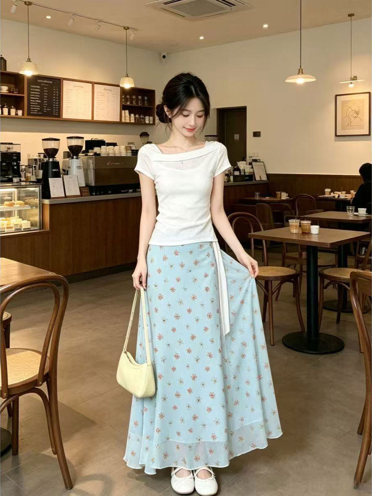 Korean Design A-Line Fish Tail - Korean Style A Line Shirt Dress ulasan dan harga