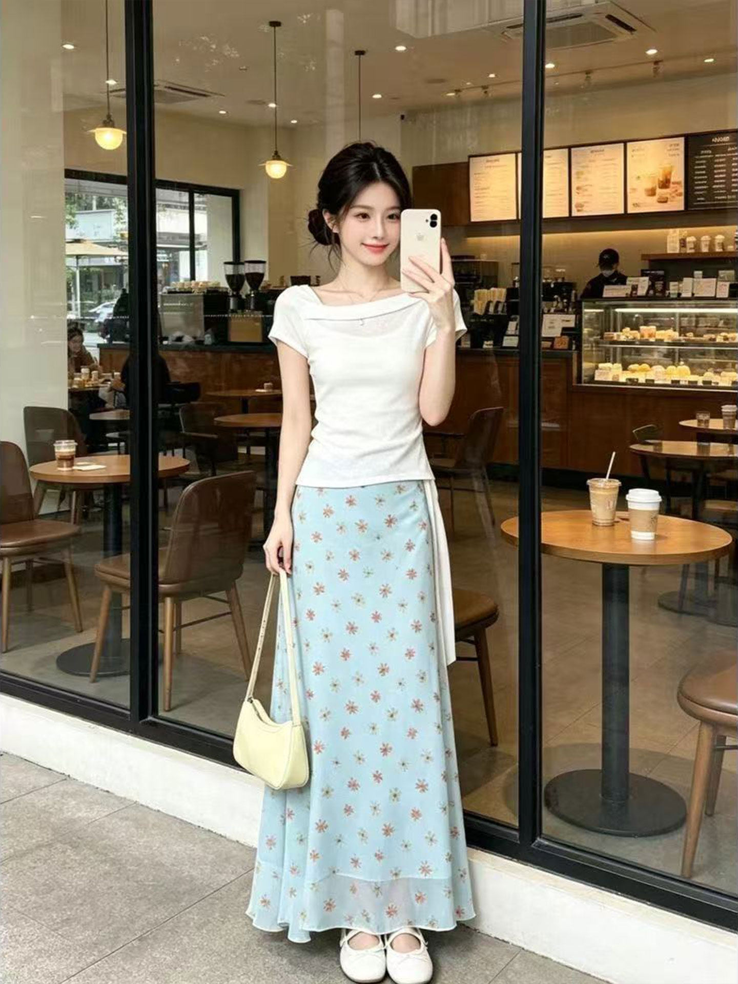 Korean Design A-Line Fish Tail - Korean Style A Line Shirt Dress ulasan dan harga