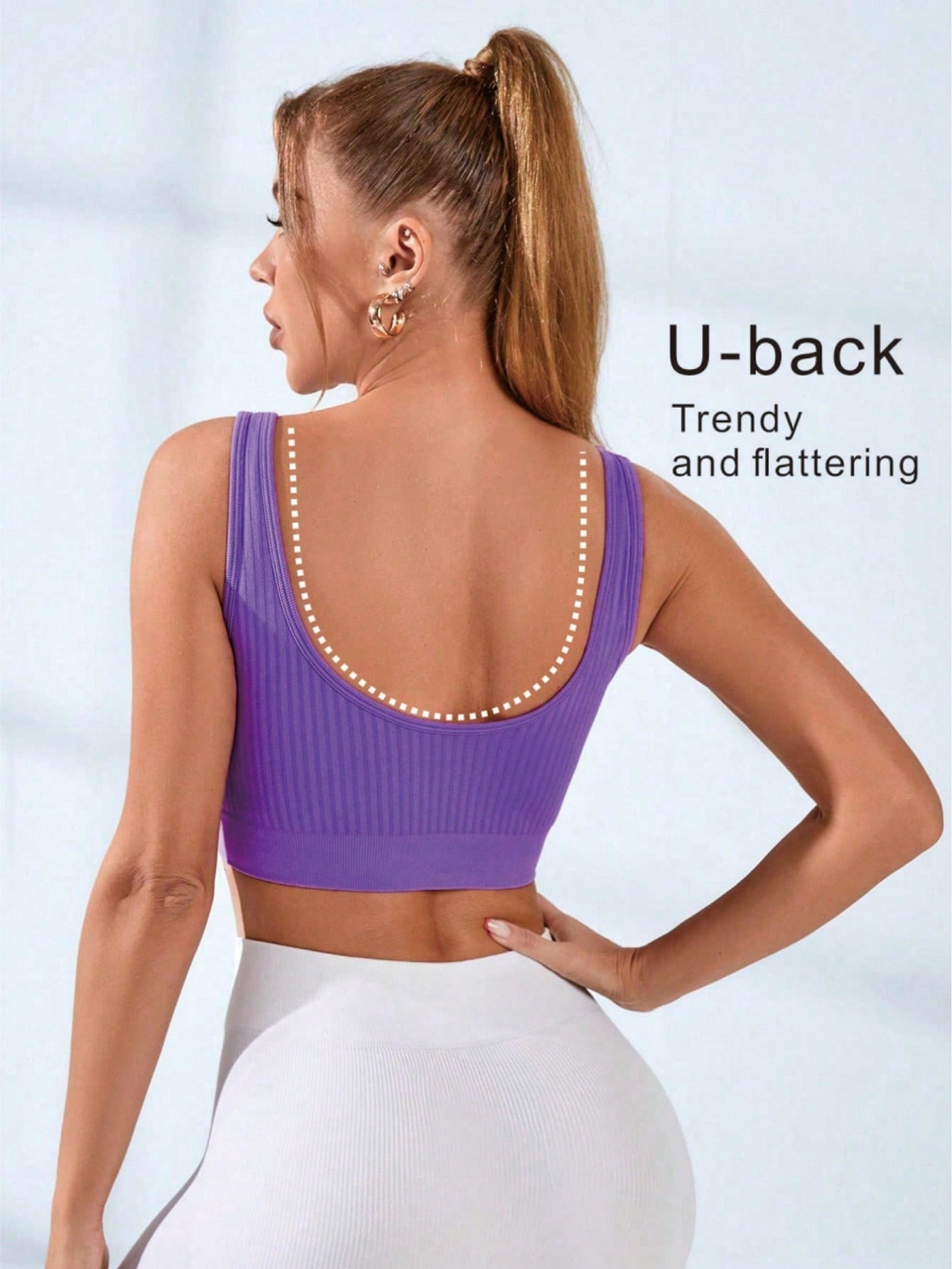 Women's Ribbed U-Neck Sports B - Seamless Ribbed Workout Tank Top ulasan dan harga