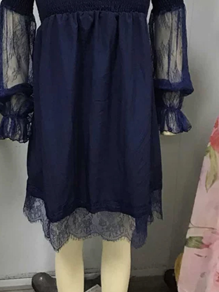Off Shoulder Lace Mini Dress S - Off Shoulder Puff Sleeve Sundress ulasan dan harga