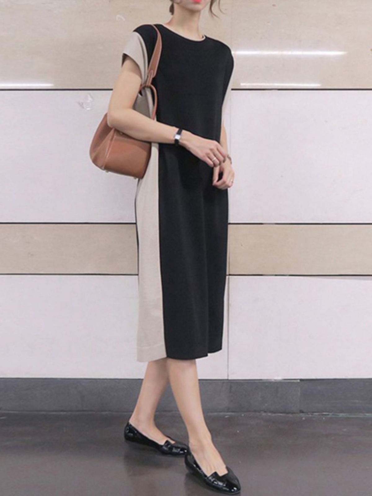 Slimming Effectiveness Mid-Len - Korean Style A Line Shirt Dress ulasan dan harga