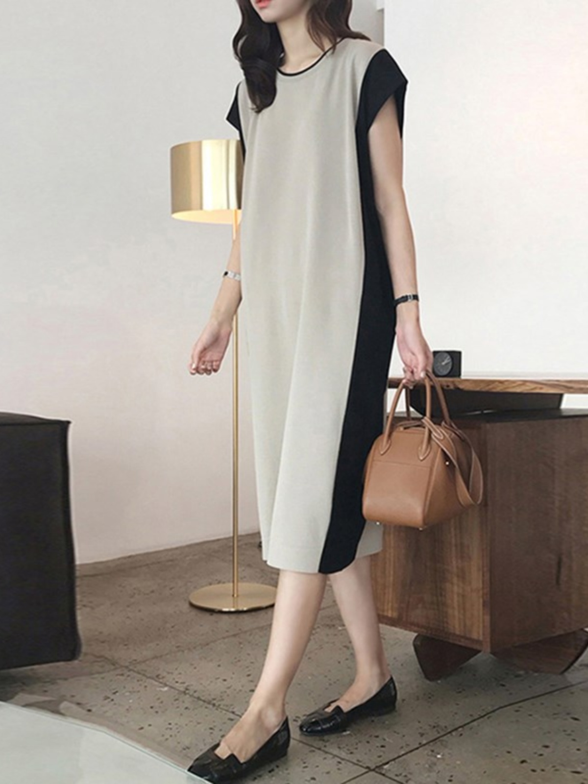 Slimming Effectiveness Mid-Len - Korean Style A Line Shirt Dress ulasan dan harga