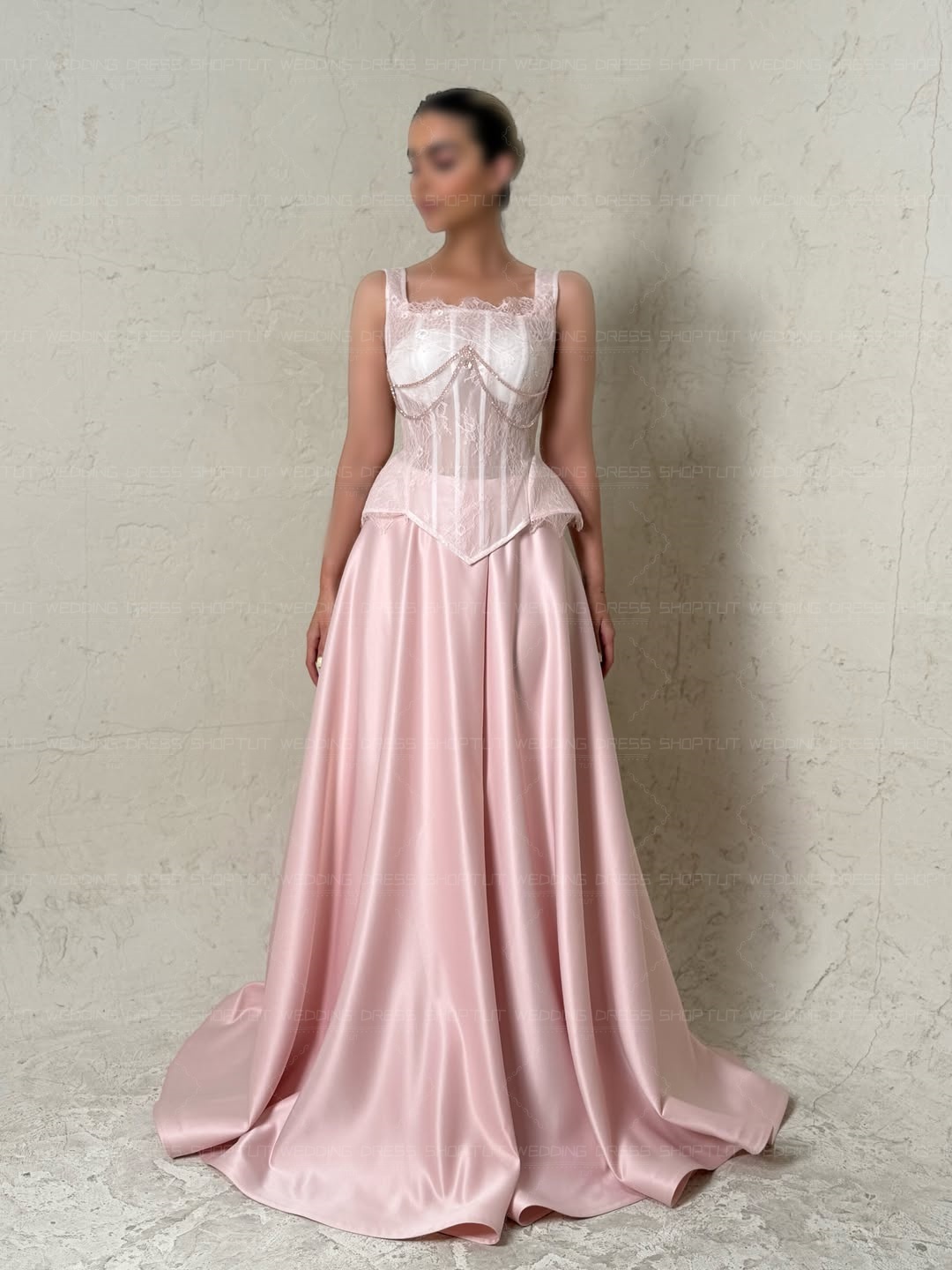 TLIT Elegant Baby Pink Silk Sa - Elegant Satin Evening Gown Split ulasan dan harga