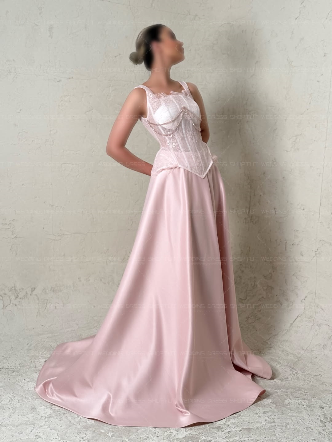 TLIT Elegant Baby Pink Silk Sa - Elegant Satin Evening Gown Split ulasan dan harga