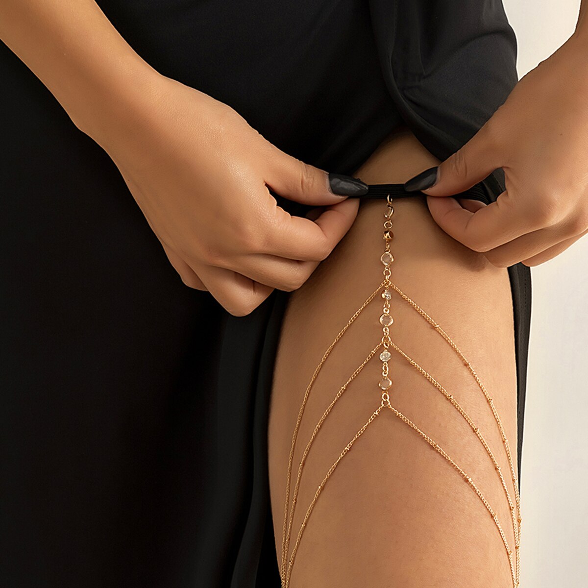 Boho Elastic Band Crystal Leg  - Boho Summer Beach Maxi Dress ulasan dan harga