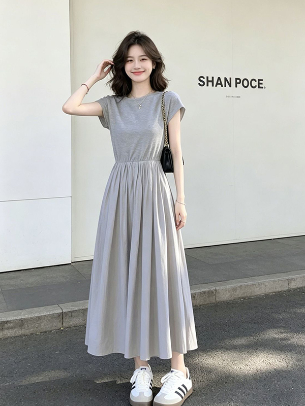 plus Size Women's Korean Style - Korean Style A Line Shirt Dress ulasan dan harga