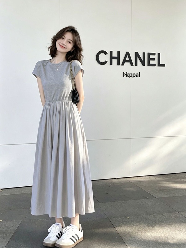 plus Size Women's Korean Style - Korean Style A Line Shirt Dress ulasan dan harga