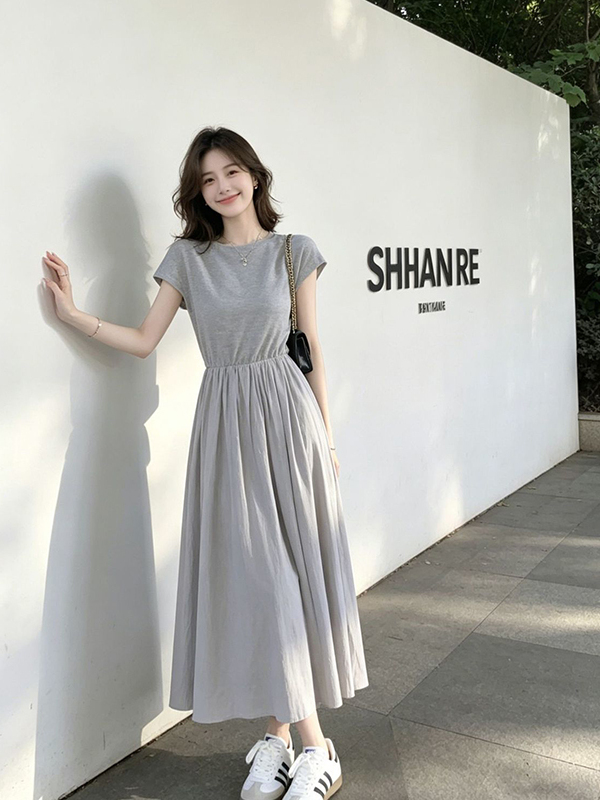 plus Size Women's Korean Style - Korean Style A Line Shirt Dress ulasan dan harga