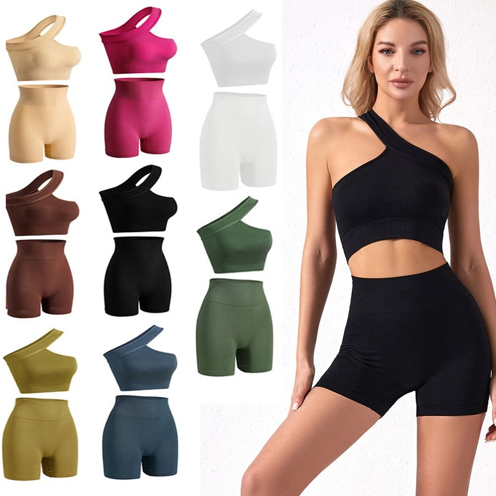 2Pcs Casual Seamless Women Wor - Seamless Ribbed Workout Tank Top ulasan dan harga