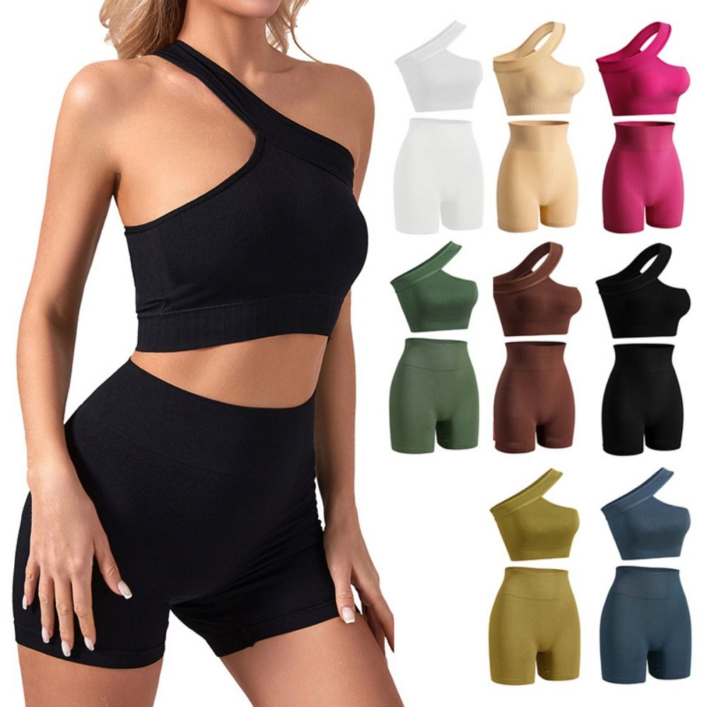 2Pcs Casual Seamless Women Wor - Seamless Ribbed Workout Tank Top ulasan dan harga