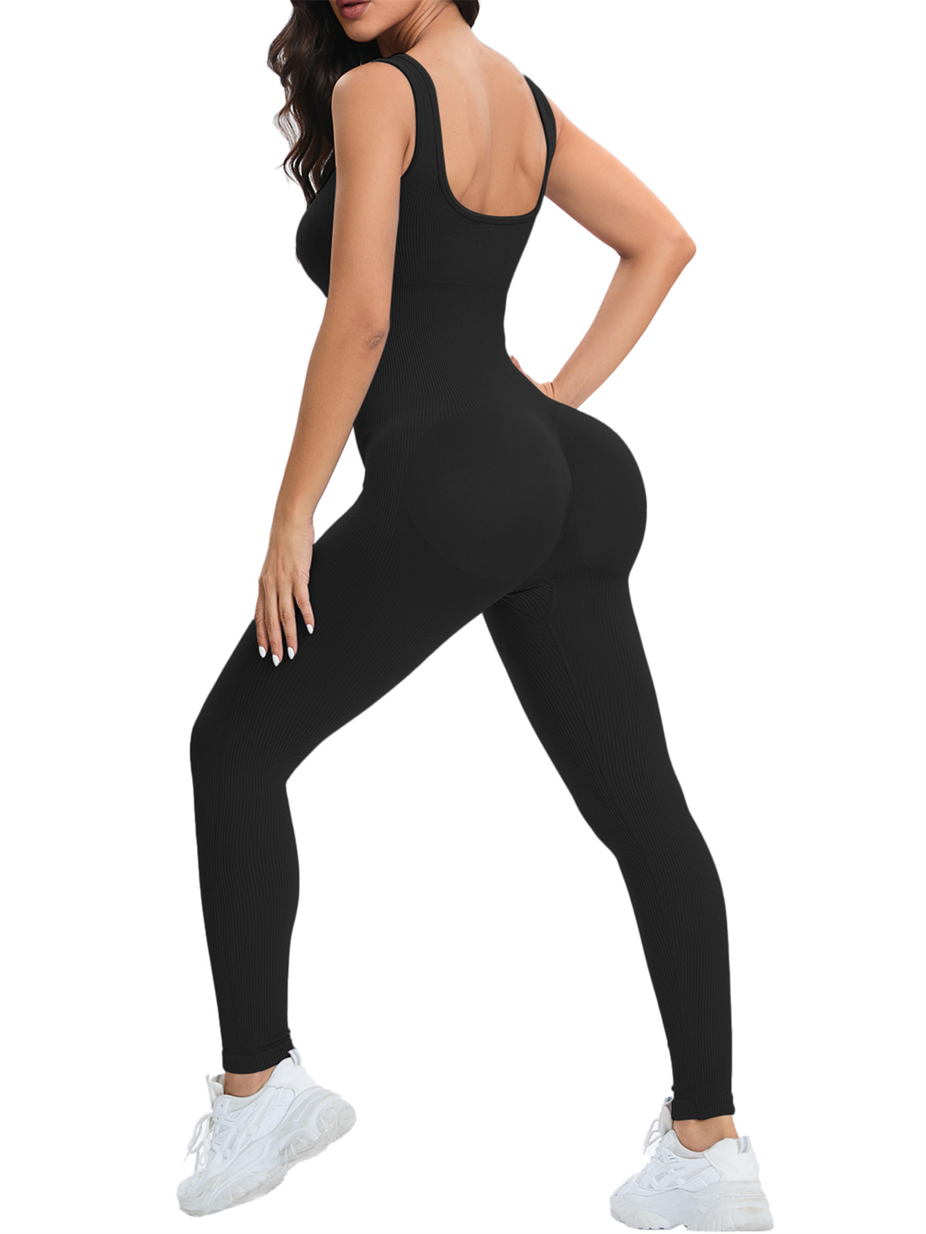 Women Workout Seamless Jumpsui - Seamless Ribbed Workout Tank Top ulasan dan harga